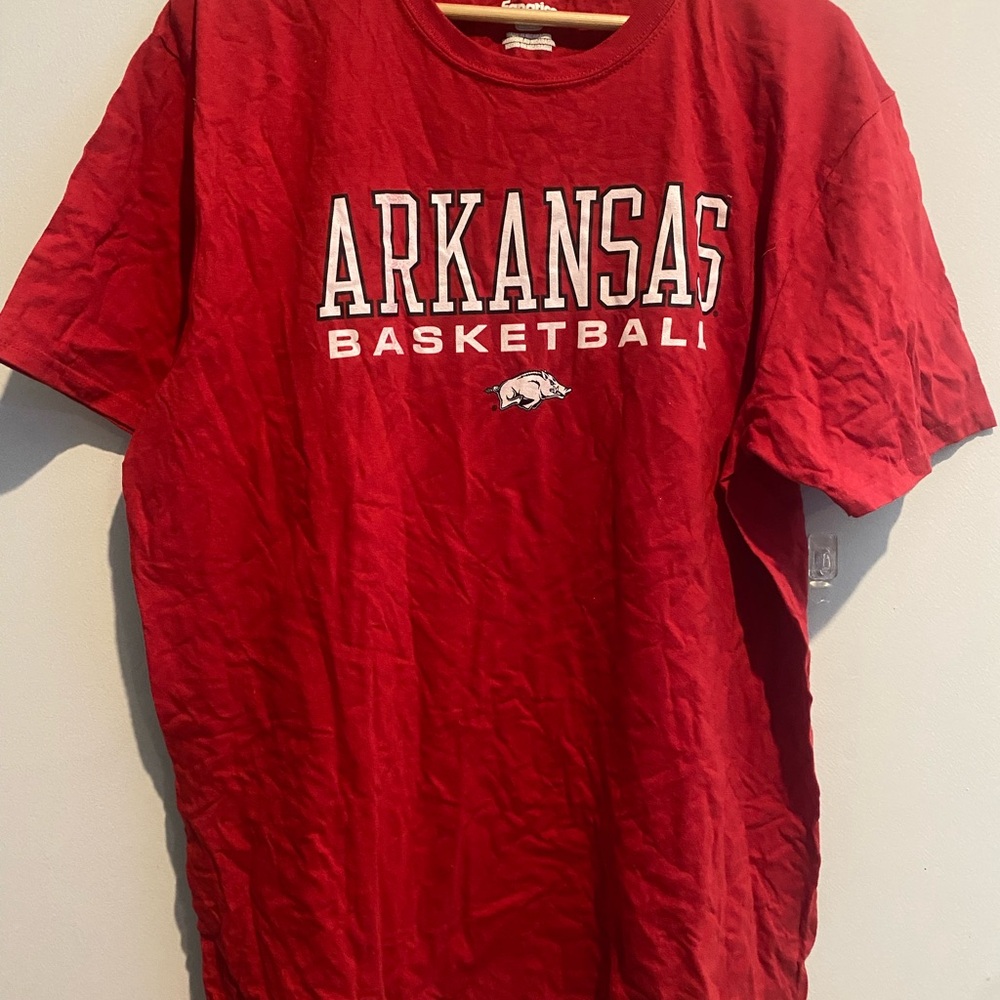 Fanatics Red Logo Tee with White Print